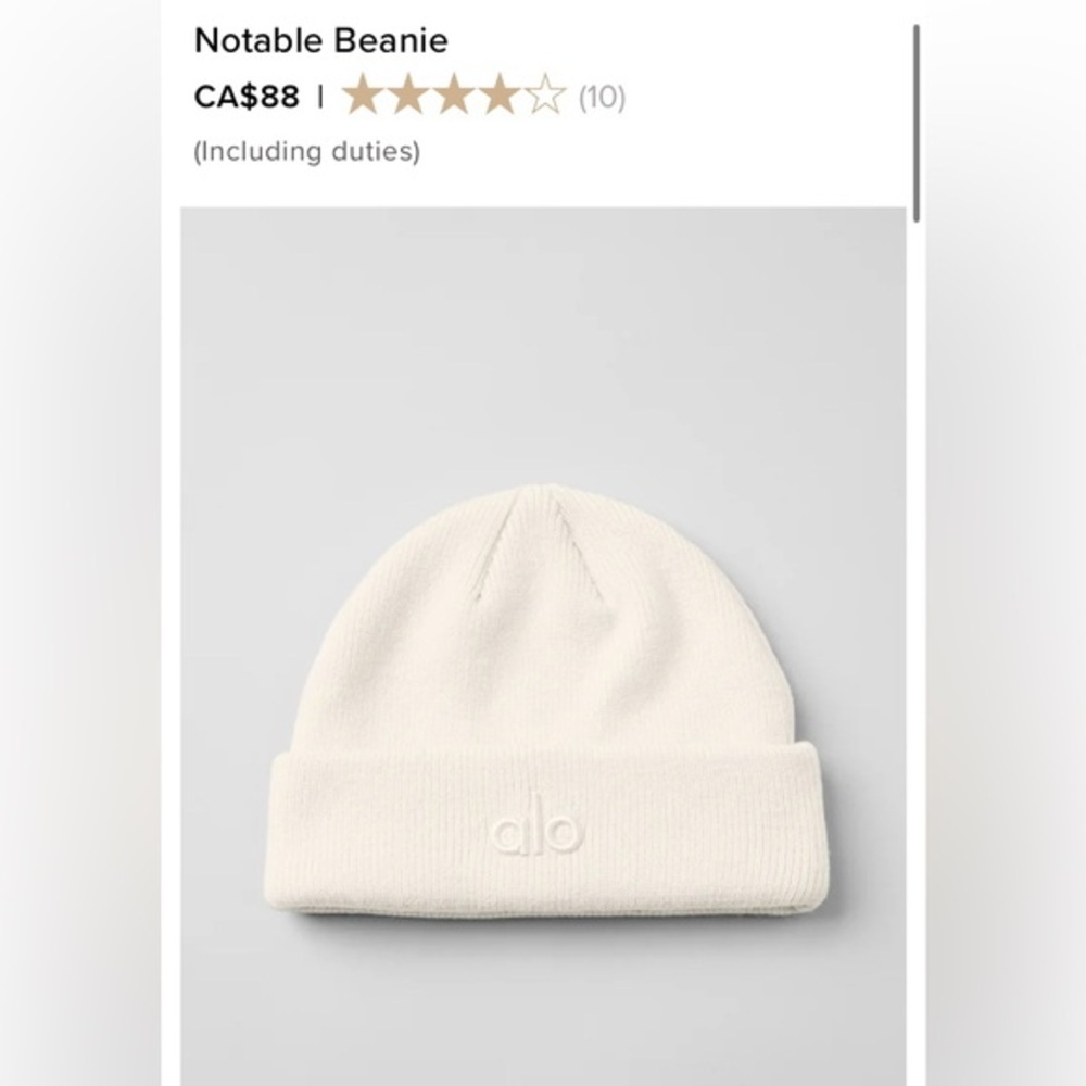 NEW Alo Yoga Notable Beanie Ivory